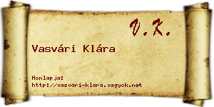 Vasvári Klára névjegykártya