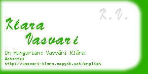 klara vasvari business card